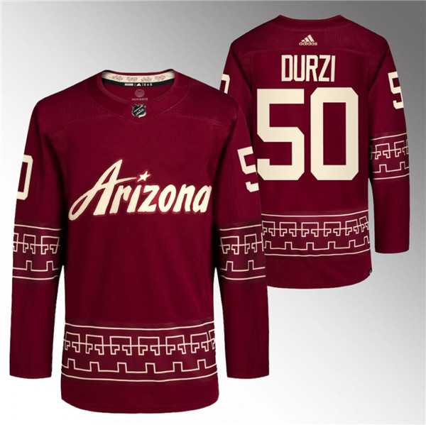 Mens Arizona Coyotes #50 Sean Durzi Garnet Alternate Pro Jersey Dzhi->arizona coyotes->NHL Jersey